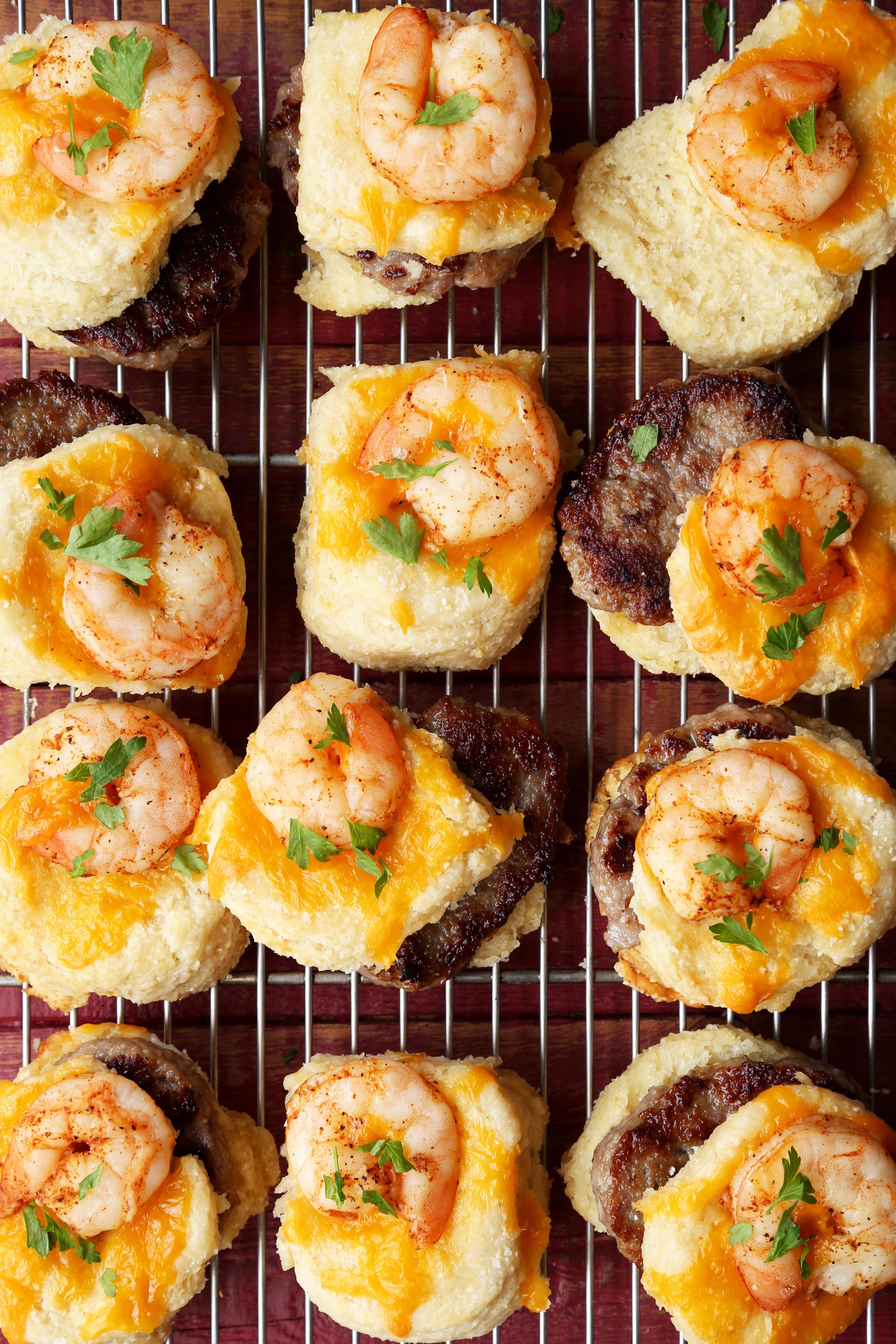 Sausage, Shrimp and Grits Biscuits