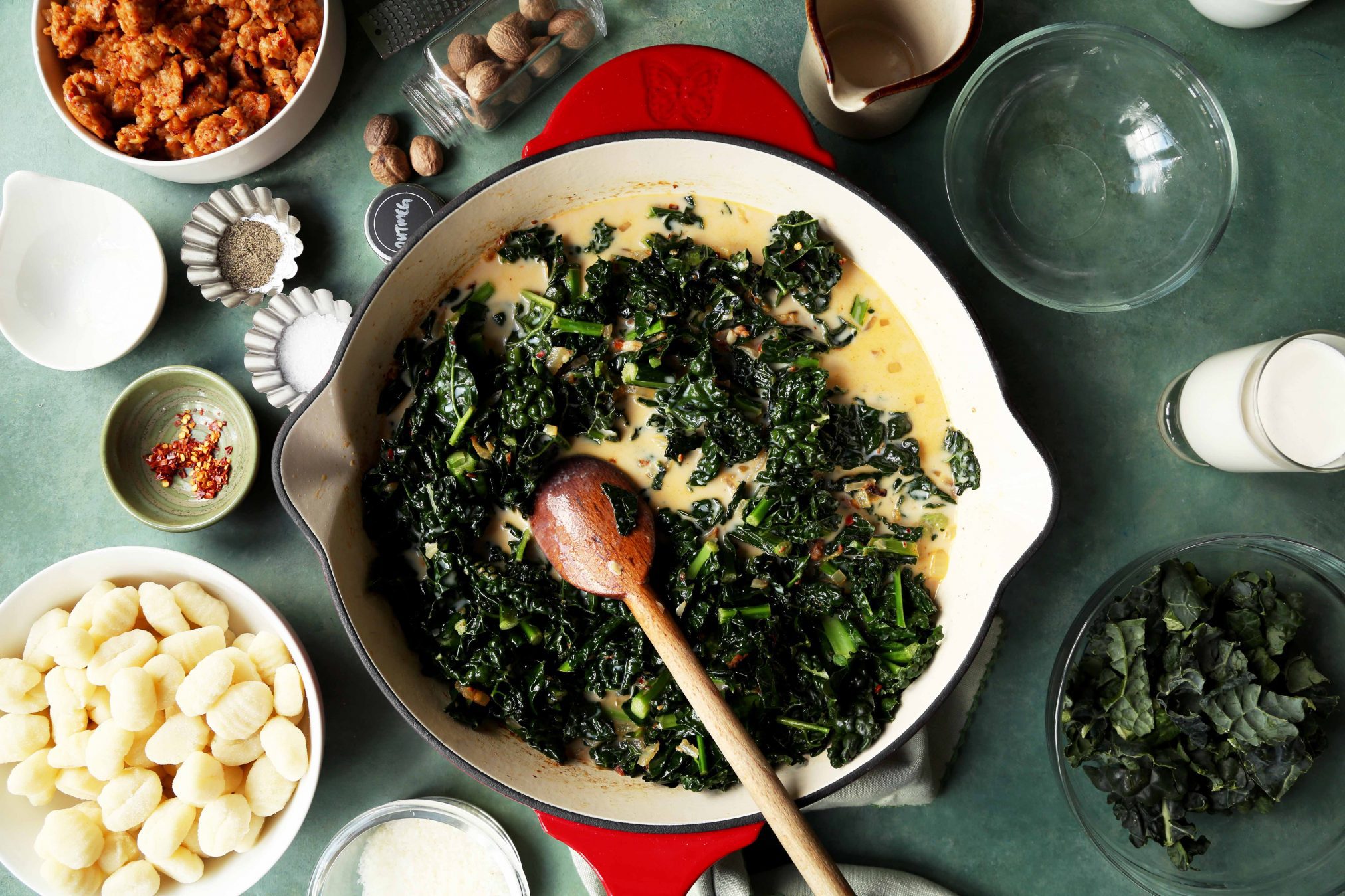 One Skillet Sausage and Kale Gnocchi - The Candid Appetite
