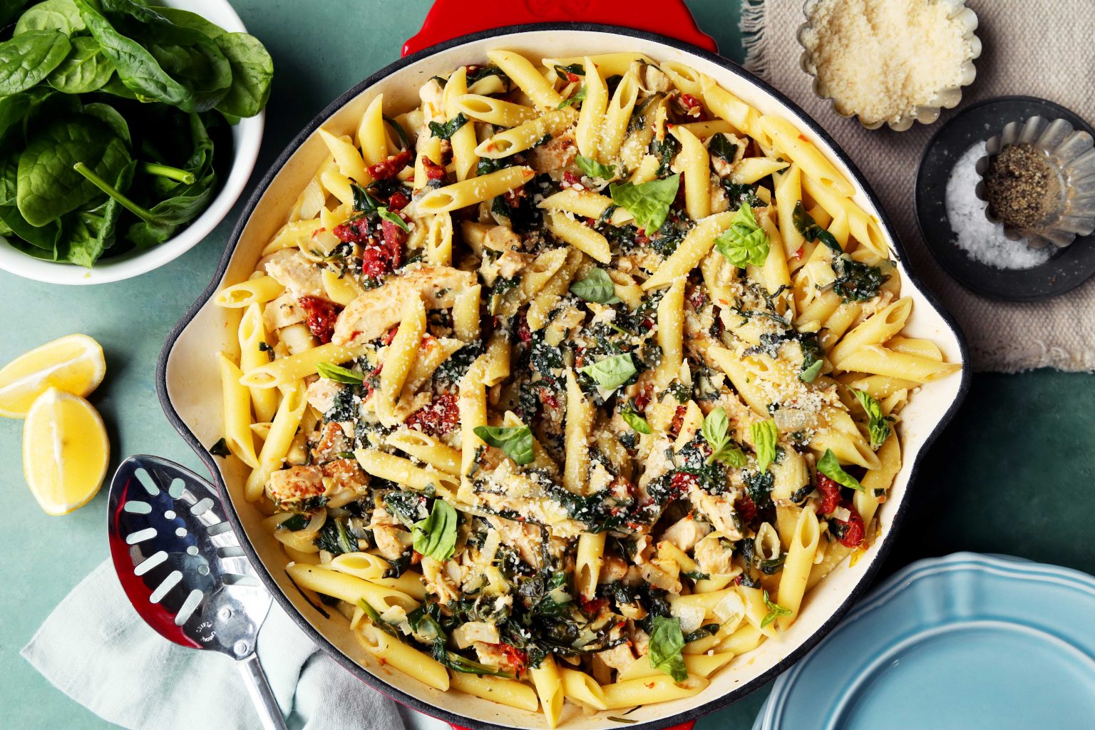 Spinach and Artichoke Pantry Pasta - The Candid Appetite